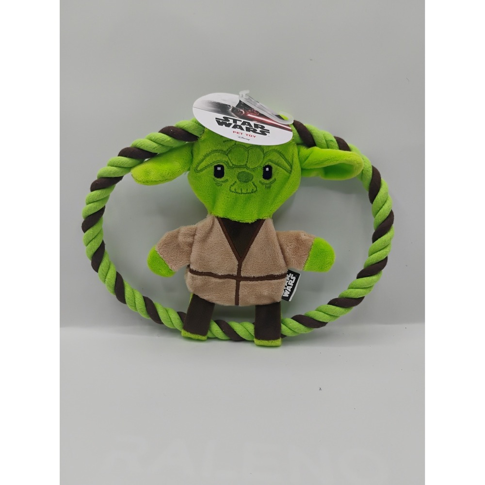 Star Wars Dog Toy Pet OS Green New Yoda Plush Rope Ring Tug Toy